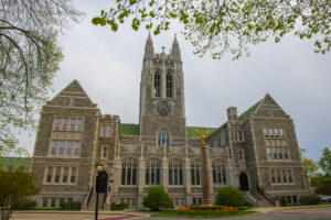 Gasson Hall With Collegiate Gothic Style At The Quad In Boston C