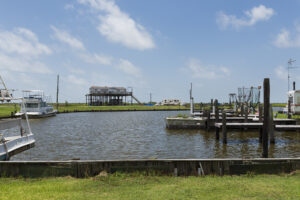 Lake Charles, Louisiana- June 15, 2014: View of a harbor in the banks of Lake Charles in the State of Louisiana, USA